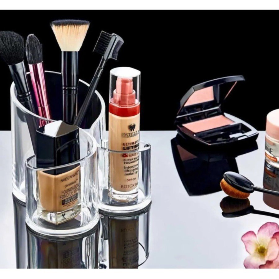 Makeup Organizer Transparent - 3 Compartments