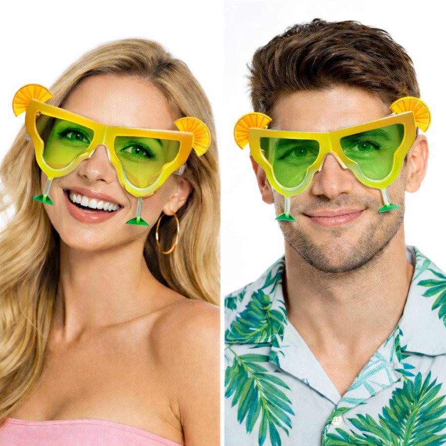 Margarita Glass Shaped Party Glasses Yellow 16x8 cm