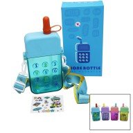 BOTTLE PHONE MODEL COLORED MICA CRYSTAL DRINKER BOTTLE WITH STRAPPET SCREW CAP WITH HANGER 300ML