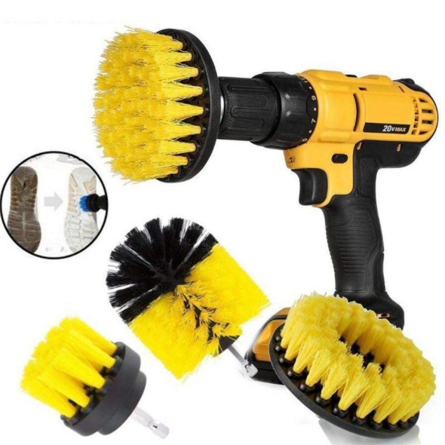 Multi-Purpose Cleaning Brush Attached to Drill Bit, Pack of 3 Multi-Purpose Cleaning Brush Attached to Drill Bit, Pack of 3