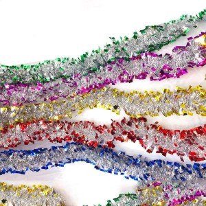 Blue Silver Color 4 cm Width Garland Double Color Glitter Ornament 180 cm Blue Silver Color 4 cm Width Garland Double Color Glitter Ornament 180 cm