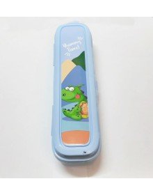 Blue Multi Color Pen Holder Box with Lid - Bag Storage - Toothbrush - Makeup Brush Box