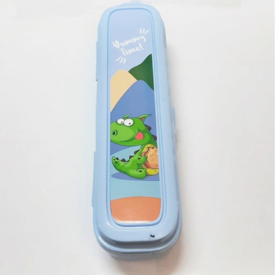 Blue Multi Color Pen Holder Box with Lid - Bag Storage - Toothbrush - Makeup Brush Box