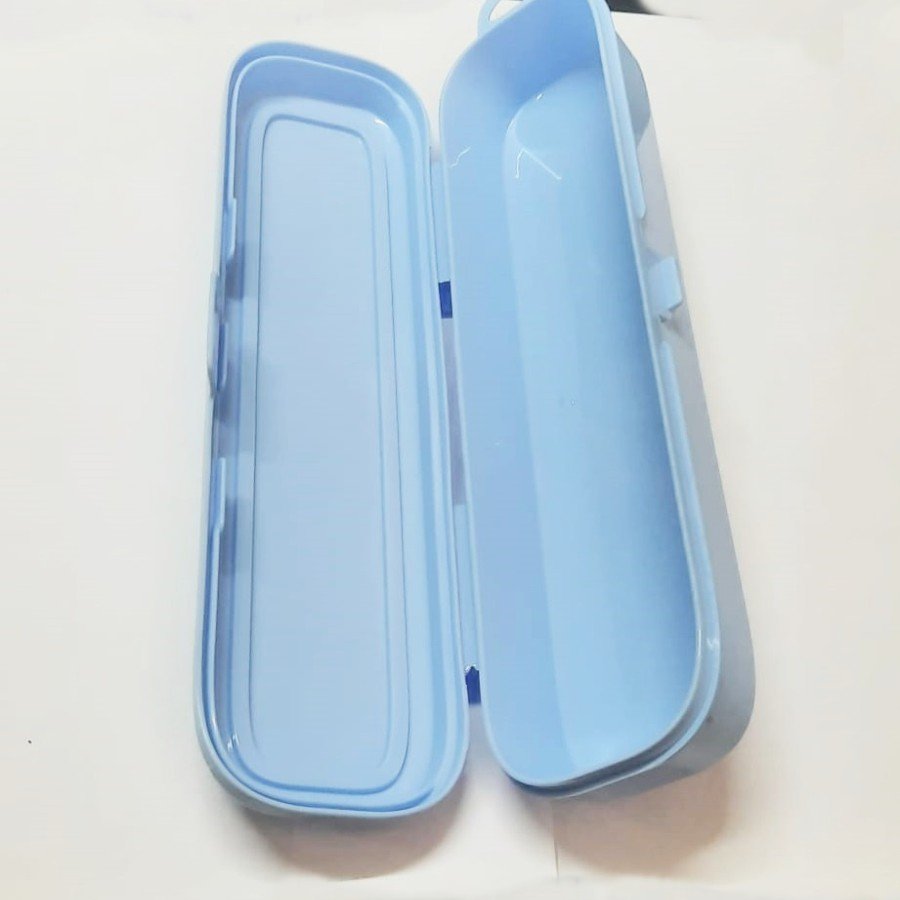 Blue Multi Color Pen Holder Box with Lid - Bag Storage - Toothbrush - Makeup Brush Box