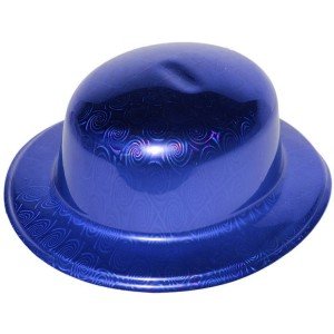 Blue Color Hologram Plastic Round Bowler 27x24 cm
