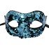 Blue Color Sequined Sequin Party Mask Prom Venetian
