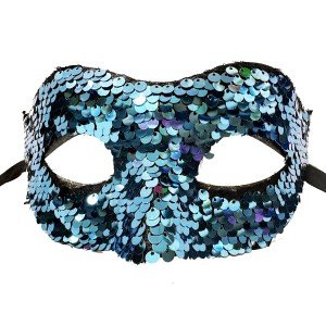 Blue Color Sequined Sequin Party Mask Prom Venetian Blue Color Sequined Sequin Party Mask Prom Venetian