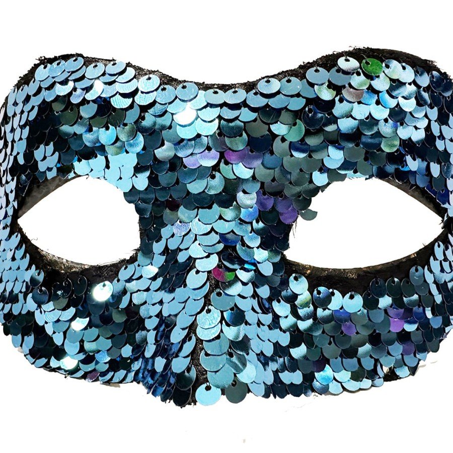 Blue Color Sequined Sequin Party Mask Prom Venetian Blue Color Sequined Sequin Party Mask Prom Venetian