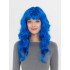 Blue Color Long Wavy Party Wig