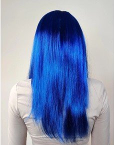 Blue Color Long Party Wig