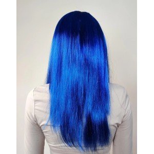 Blue Color Long Party Wig