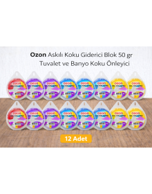 Ozone Hanging Odor Eliminator Block 50 gr Toilet and Bathroom Odor Eliminator 12 Pieces