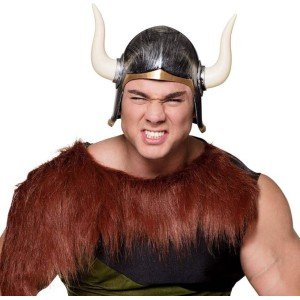 Mega Horned Viking Ivar Helmet Distressed Pattern Silver Color