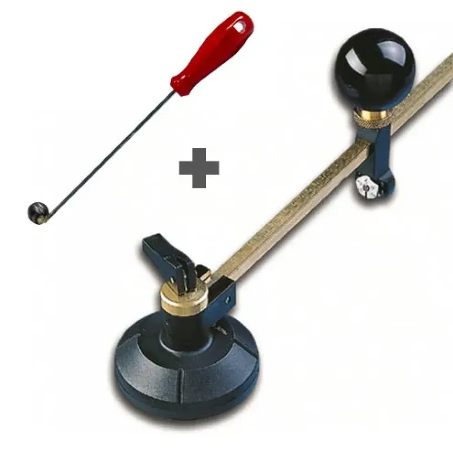 Vent Opening Set - 40 cm with Glass Cutting Compass + Globe Glass Knocker