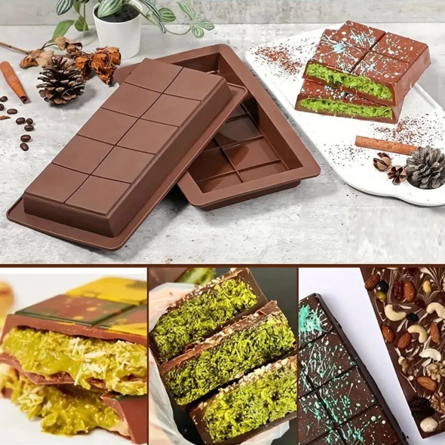 Famous Dubai Chocolate Mold Silicone - Large Tablet Chocolate Candle Cake Mold Cake Mold Famous Dubai Chocolate Mold Silicone - Large Tablet Chocolate Candle Cake Mold Cake Mold