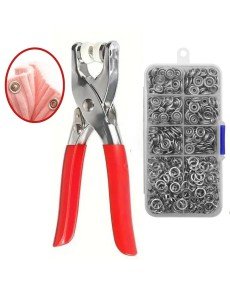 Metal 200pcs Snap Fasteners and Pliers Set Machine Baby Clothes Snap Fastener Mounting Set