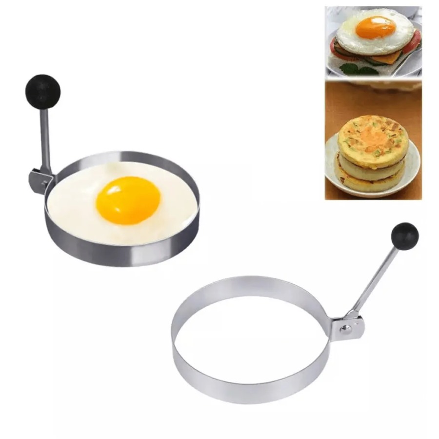 Metalik Daire Şeklinde Metal Omlet Yumurta ve Krep Kalıpları
