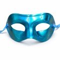 Metalized Shiny Party Mask Turquoise Blue Color 16x7 cm