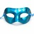 Metalized Shiny Party Mask Turquoise Blue Color 16x7 cm