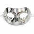 Metallized Shiny Party Mask Silver Color 16x7 cm
