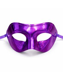 Metallized Shiny Party Mask Purple Color 16x7 cm