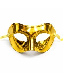 Metalized Shiny Party Mask Gold Gold Color 16x7 cm