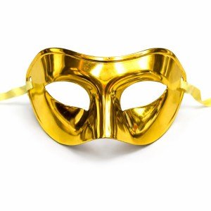 Metalized Shiny Party Mask Gold Gold Color 16x7 cm