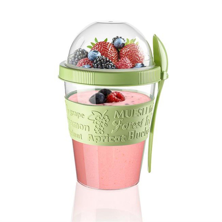 Portable Yogurt Container with Fruit Bowl and Spoon