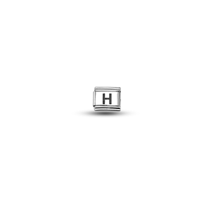 Nomination Compatible Letter H Charm, Steel Bracelet Accessory, Personalized Letter Module, Minimal & Stylish Design