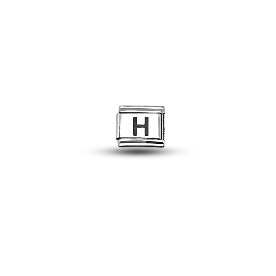 Nomination Compatible Letter H Charm, Steel Bracelet Accessory, Personalized Letter Module, Minimal & Stylish Design