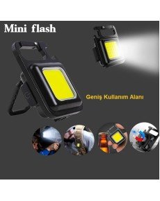 Mini 30 LED Magnetic Keychain Flash Camping Lamp Hanging Cover Opener Rechargeable Flashlight