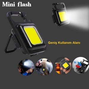 Mini 30 LED Magnetic Keychain Flash Camping Lamp Hanging Cover Opener Rechargeable Flashlight