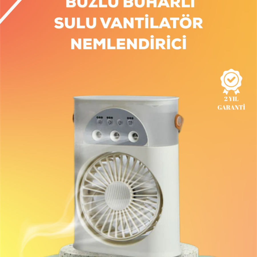 Mini Air Conditioner Fan | USB, 7 Colors Night Light, 3 in 1 Function