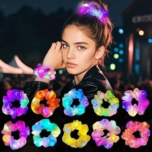 Mint Green Color LED Light Elastic Hair Clip - 3 Modes Festival & Party Hair Clip
