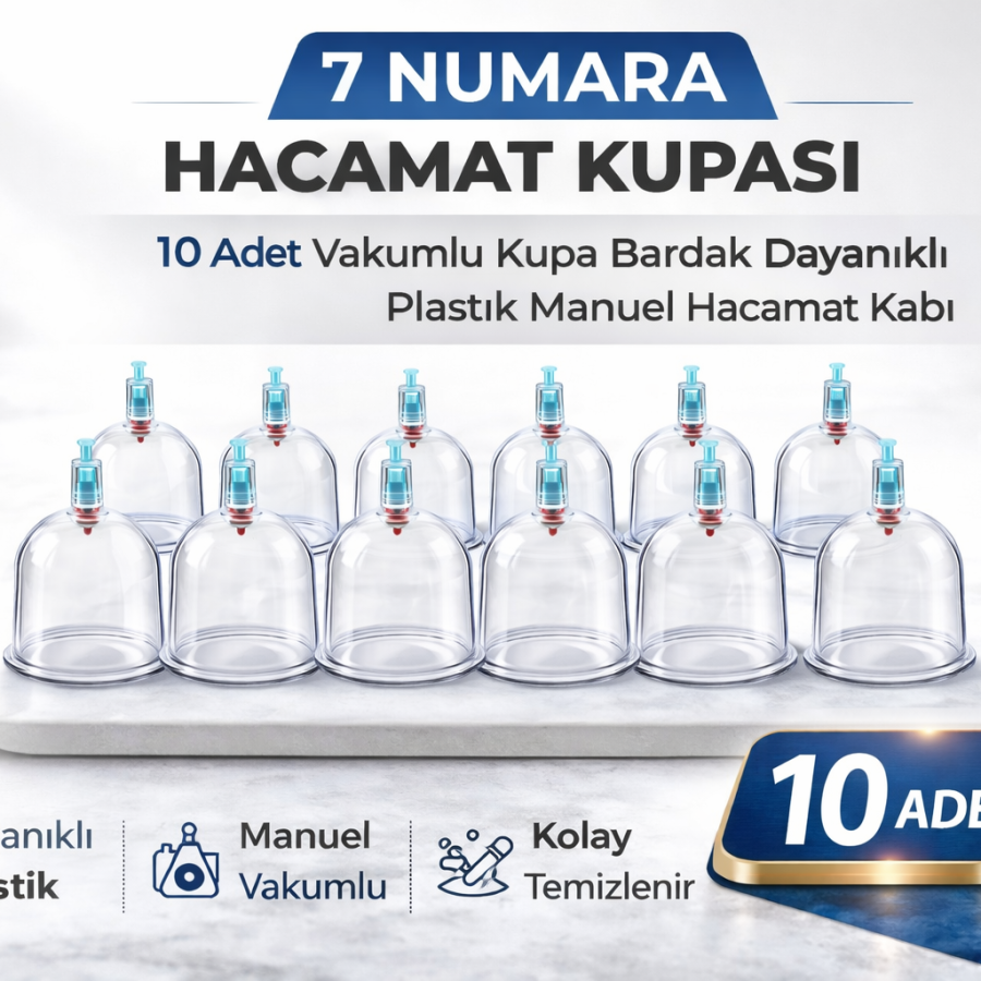 Size 7 Cupping Cup 10 Pieces Vacuum Cup Durable Plastic Manual Cupping Cup Set