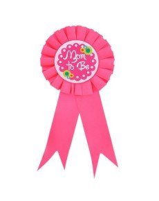 Mom To Be Written Badge Pink Color