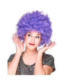 Purple Color Curly Afro Bonus Wig Party Wig