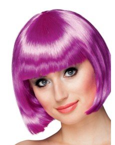 Purple Color Party Wig Blunt Hair Purple Color Party Wig Blunt Hair