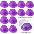 Purple Color Glitter Bowler Round Party Hat 12 Pieces