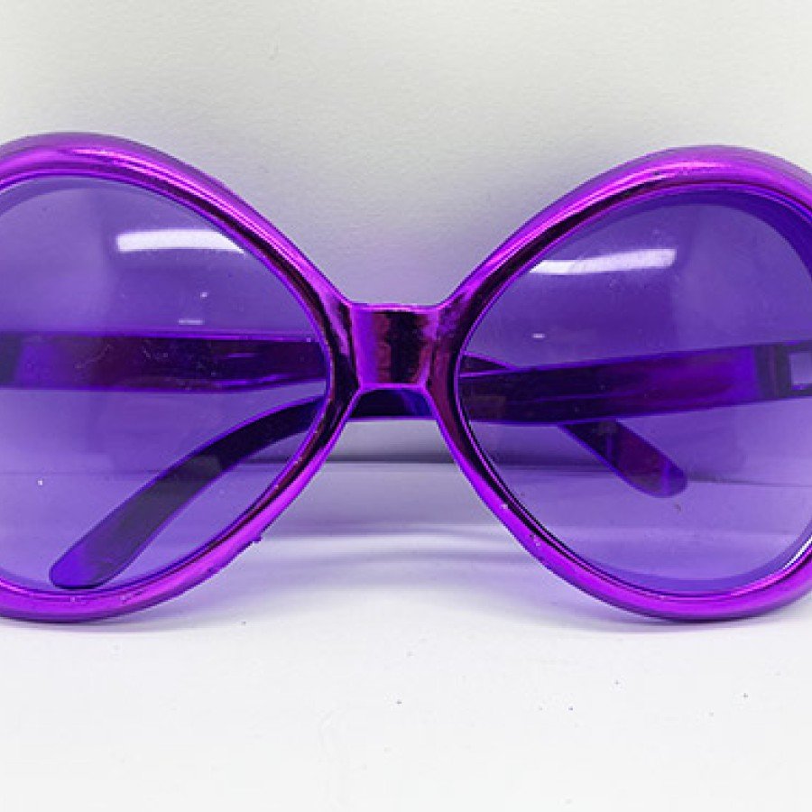 Purple Color Yeşilçam Nostalgia 80s 90s Party Glasses 7x16 cm