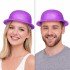 Purple Glitter Bowler Hat | Thin Plastic Glitter Adult Party Hat