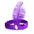 Retro Charleston Headband with Purple Feathers - 70-80-90 s Party Crown