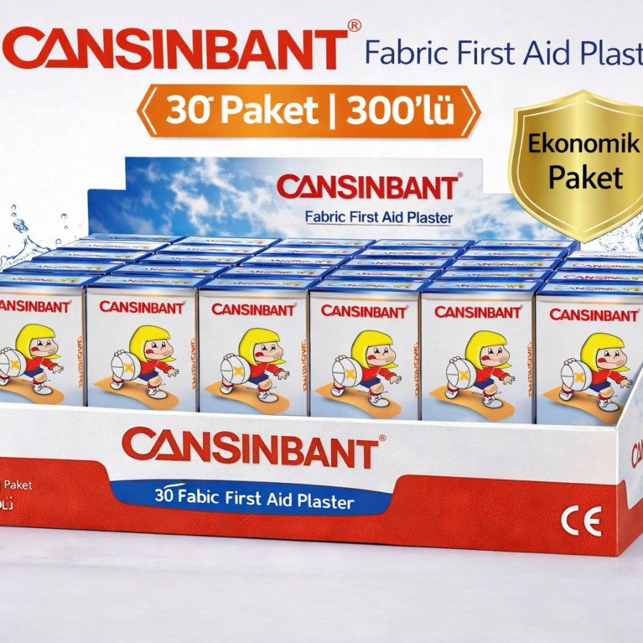 Cansinbant Cloth Band-Aid 10 Pack of 30 1.9 x 7.2 cm Fabric First Aid Plaster