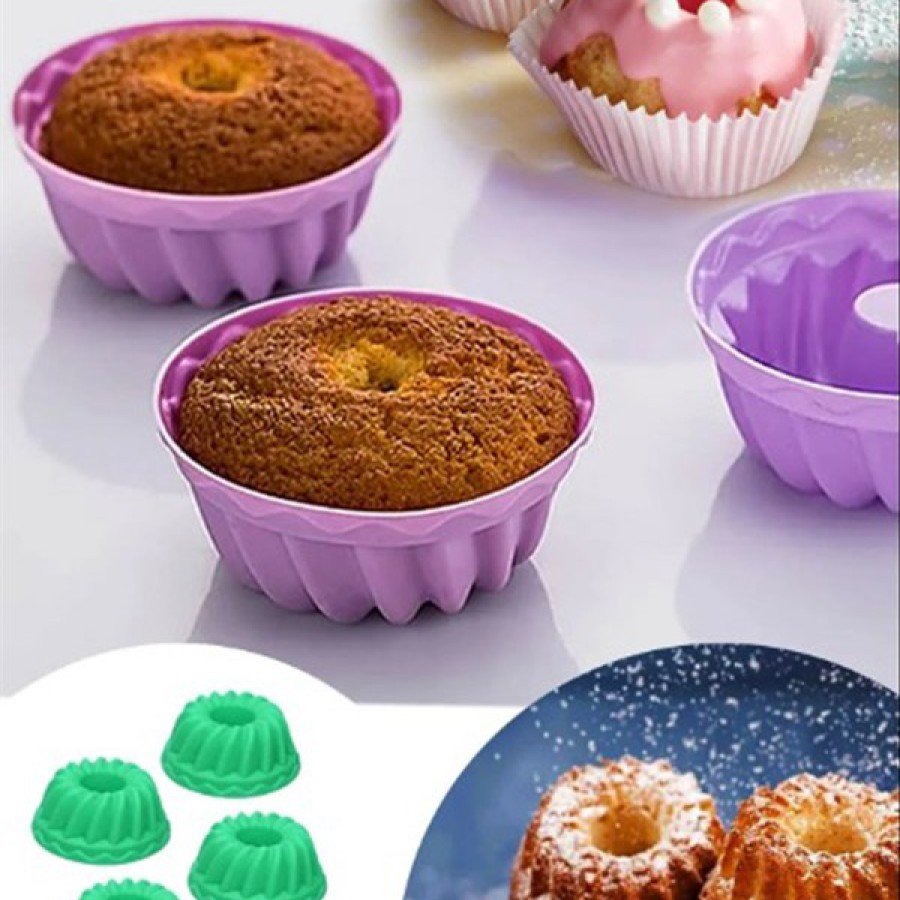 Muffin CupCake Mold with Silicone Core - Continuous Use Muffin Cake Mold 6 PCS