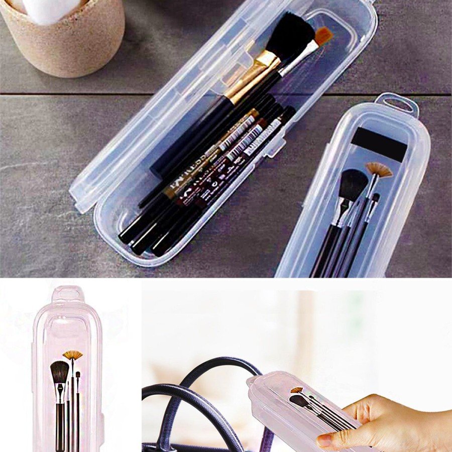 Multi Transparent Cover Bag Storage - Toothbrush - Makeup Brush - Pen Holder Box