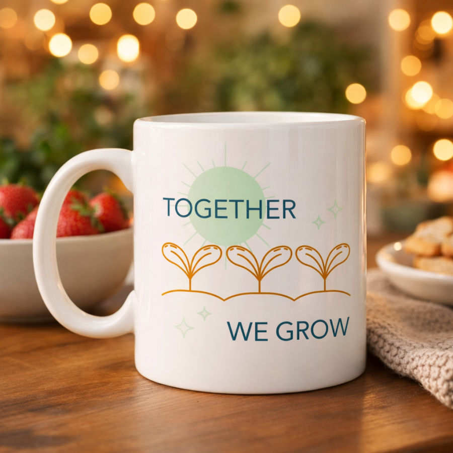 Together We Grow Designed Porcelain Cup Model 38 – Love Themed Special Gift Cup