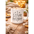 I Love Dogs Designed Porcelain Mug MODEL 64 – Coffee & Tea Cup with Cute Dog Figure