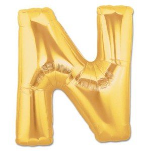 N Letter Foil Balloon Gold Color 40 inch