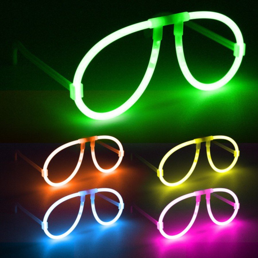 Neon Glow Phosphor Glasses – Festival & Party (Set of 12)
