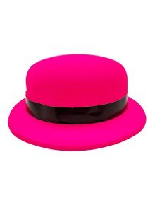Neon Party Pink Color Bowler Plastic Party Hat
